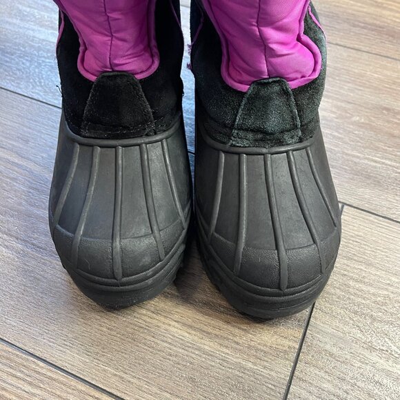 Totes Jean Snow Boots Girls Size 3 Slip On Bungee Closure Suede Leather FAIR‎ - Picture 13 of 16